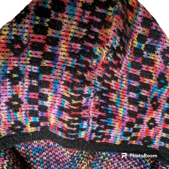 Bua//bua Pullover Sweater Womens Sz XL Multi Color Hoodie Boho Hippie Grunge - Picture 9 of 14